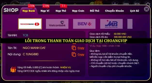 Lỗi giao dịch
